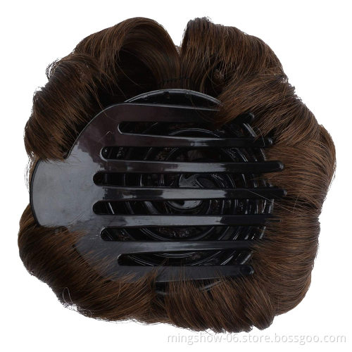 Synthetic hair chignon hair net bun maker